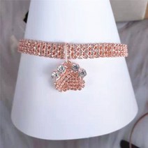 말티즈 비숑 웰시코기 시바견 푸들 발모양의 로즈 골드 개 목걸이 요크 개를 위한 사랑스러운 솔리드 지르, 02 rose gold_01 S