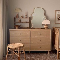 비에스디자인 모리 3단 1200 와이드 서랍장, 월넛