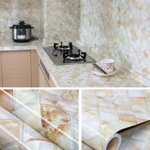 Cilicili 주방 싱크대 상판 시트지 아일랜드 식탁 테이블 대리석 느낌 인테리어 필름지, 타일 퀼팅 8868- 60cm 폭 x5m 길이