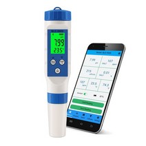 스마트 블루투스 pH 측정기 YINMIK 폰 앱으로 구동 BLE-9909 5 in 1PH/EC/TDS/염분/온도 테스터, 한개옵션0