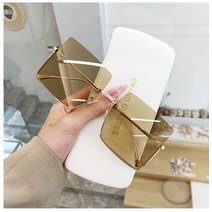 DFMEI 뉴트렌드 빅테 선글라스 여성 패션 하프테리 구미 스퀘어 선글라스 빅페이스 스트리트 안경