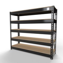 울트라랙 가로100x깊이30x높이90cm 5단 무볼트앵글 조립식앵글 선반 베란다선반 철제선반 가구, 흑색