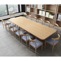 미술 학원 책상 대형 공부방 폭 넓은 다이닝 데스크, 4.8m스톤패턴테이블+블랙의자16개포함