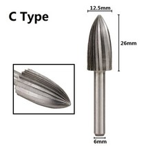 xcan 고속 스틸 로터리 버 금속 조각연삭 로터리 파일용 6mm 생크 라우터 rasps, C 유형