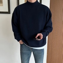 기모 반폴라 니트 맨투맨 티셔츠 남자 목티 폴라 반목 이너 가을 겨울 옷 터틀넥 코디