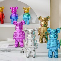 당일배송 베어브릭 곰돌이장식 28CM 35CM 50CM 대형 및 소형 피규어 집들이 개업 센스있는 선물 거실 인테리어 소품 세라믹 도자기 대형 저금통, 블루핑크