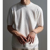 스트릿모던 LAINE 레이니 UB 어반 에어쿨 썸머 반가다 린넨 라운드 반팔 니트 스판 남자 머슬핏