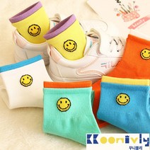 꾸니블리 비비드스마일 단목양말세트 컬러풀한 봄가을짧은목 양말@@@@