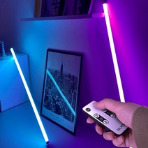 네온바 LED 라인 조명 무드등 네온사인 줄 카페 식탁 간접조명 홈바 캠핑 게이밍 틱톡, 웜화이트+리모컨 수신기