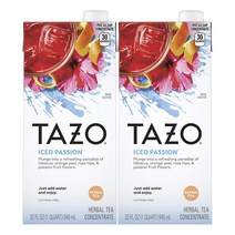Tazo 타조 히비스커스 패션 아이스 허벌티 946ml 2팩