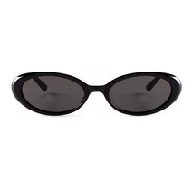 JUDOO Tiny Small 90년대 타원형 선글라스 여성용 남성용 레트로 틴트 안경 블랙., Black