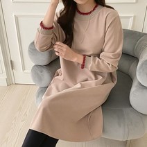 오슈 여성 베이직 수수한 키커보이는 모임룩 미디원피스