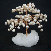 천연 담수 진주나무 화이트 크리스털 모음집 돈나무 공예품 홈오피스 매장 개업선물