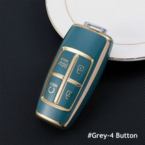 제네시스 튜닝 용품 TPU 자동차 키 케이스 4 6 8 버튼 현대 G80 GV80 2019 - 2022 용 스마트 키리스 엔트리 원격 제어 보호기 커버, 4 Button-Grey