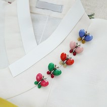 살롱드메리 컬러풀나비 한복 브로치 혼주 한복용 악세사리 결혼식