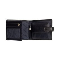 비스콘티 토리노 컬렉션 아틀란티스 야채 태닝 가죽 트라이폴드 지갑 RFID 차단 TR35 블랙블루 색조 월렛