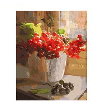 DIY 유화 그리기 세트 과일 포도 시리즈 동물 풍경 인물 명화 만화 명작 추상화 81, 993063, 60x75cm DIY 프레임