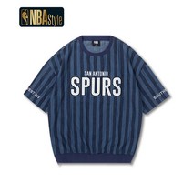 프린팅반팔티셔츠 NBASTYLE 운동 트렌드 샌안토니오 스퍼대 여성 이니셜 캐쥬얼 줄무늬 1924579605