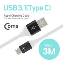 C타입 고속충전케이블 LG V20 V30 G6 G7 갤럭시노트8 갤럭시s8 갤럭시S9 고속충전잭 3m, 핑크 3m