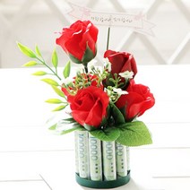 엄마생신 꽃케잌 용돈 선물박스 미니 장미 첫월급 장모님 할머니 어버이날, 핑크