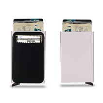 미니카드지갑 카드슬롯 남성명함 교통카드 자동 팝업 RFID ID 카드 남성 지갑 미니 패키지 알루미늄 금속