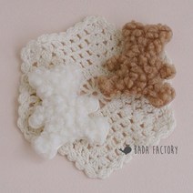 플리스 곰돌이 단면 초음파 양털 곰 장식 부자재, 아이보리