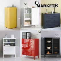 마켓비 철제수납장 서랍장 거실 캐비넷 캐비닛 다용도 베란다 틈새 좁은 MK0015, DOMINIK-A-화이트