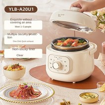 멀티쿠커 만능쿠커 캠핑용 세라믹 미니 전기 압력 스마트 가정용 고압 소형 슬로우 주방, 4.WHITE - UK