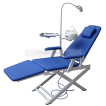 치과의자 수술실 구강 치아 검사대 덴탈 클리닉 체어, 파란색 치과용 의자+램프+오토만 쟁반
