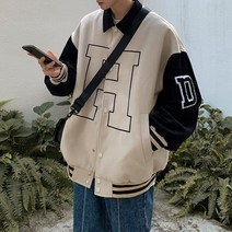 야구 점퍼 남자 자켓 캐주얼 가을 스티칭 글 칼라 재킷 남성용 스타일 재킷