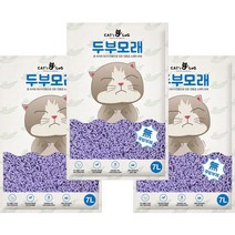 캣츠로그 두부모래 라벤더향 고양이 모래, 3개, 7L