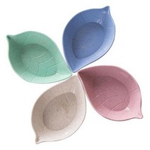소스 간식 접시 귀여운 간장 식초 간식 접시 주방 식기 가정용 식기 가제트 미니 손잡이 접시, Leaves 4pcs
