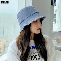 여름 일본 벙거지 여성 데님 썬캡 썬캡 캐주얼 나들이 패션 화분모