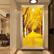 십자수 50x90cm 골드 단풍 인테리어 자수 세트 초보자 취미 세꾸미대행, one color