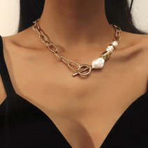 강민경 진주목걸이 흑진주 왕진주 신민아 목걸이 바로크 시뮬레이션 여성 토글 체인 문 초커 패션 2021 트렌드 쥬얼리