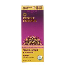 Desert Essence 오가닉 코코넛 & 호호바 오일, 118ml, 1개