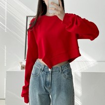 퍼니걸스 6138 라운드 사선 언발 맨투맨 긴팔 티셔츠 여성의류