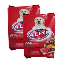 알포 어덜트 곡물 애견사료, 1.5kg, 2개