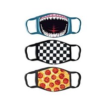 ABG 액세서리 남아용 3팩 아동용 패셔너블 프로텍션 재사용 가능한 패브릭 페이스 마스크 연령 3-7세, 상어 디자인