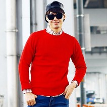 남자 니트 라운드 티셔츠 06 S 와플 R