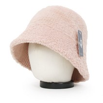 베이직엠 여성 겨울 벙거지 모자 버킷햇 헤드 인조밍크 챙라인 뽀글이 스타일