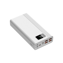 THOUSTA LCD잔량표시 멀티단자 고속충전 대용량 보조배터리 30000mAh, 화이트