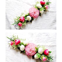 납골당리스 만들기 핑크 조화 부분리스 조화인테리어