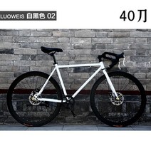 픽시 자전거 도로로 남자 레이싱 브레이크 디스크 스포츠 카 차가 24인치 여자 단식 학생이 26인치 솔리드 타이어 고정 기어 자전거 픽시 자전거 운동용 헬스 가벼운 경량 초경량, 26인치40도화이트블랙02