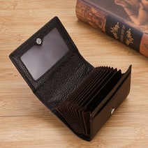 조이앤 소가죽 카드지갑 브라운 아코디언형식 명함