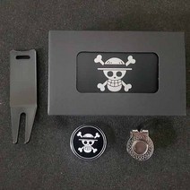 골프 제작 볼마커 자석클립 블랙보수기 블랙철캔포장 세트 기업체 단체 홍보용, 40mm, 각인있음(이니셜 간단문구 등)
