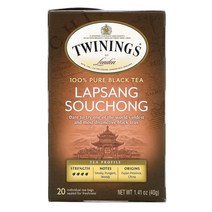 Twinings 100% 순수 홍차 랍상소우총 티백 20개 40g 1.41oz 333085