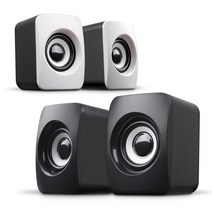 2채널 컴퓨터 스피커 미니 USB PC 노트북, 블랙