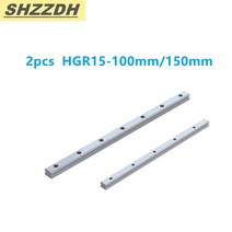 가이드레일 HGR 15 길이 100mm 150mm 정밀 선형 가이드 HGH15CA/플랜지 HGW15CC 슬라이더 CNC 조각 기계 액, 2pcs_100mm