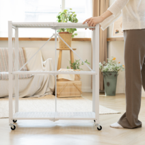 수납 가판대 바퀴달린 이동 이동식 바퀴 트롤리 접이식 매대 철제 세탁실 틈새 이동식 선반, 1. 화이트